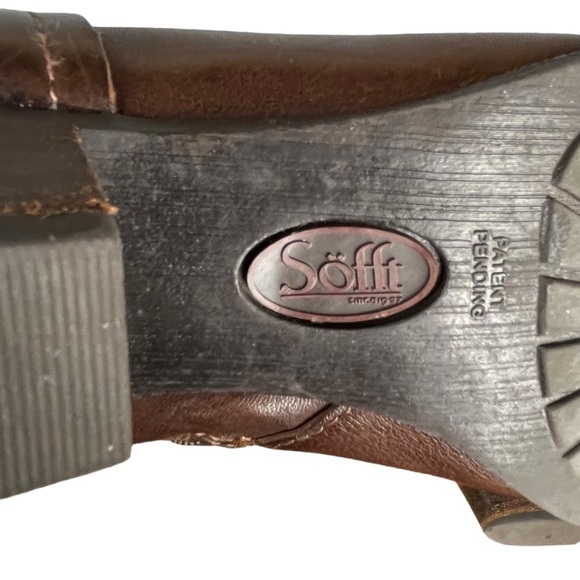 Söfft Brown Leather Tall Riding Boots Sz 9.5W – Side Buckle Detail Western Style - Picture 13 of 16